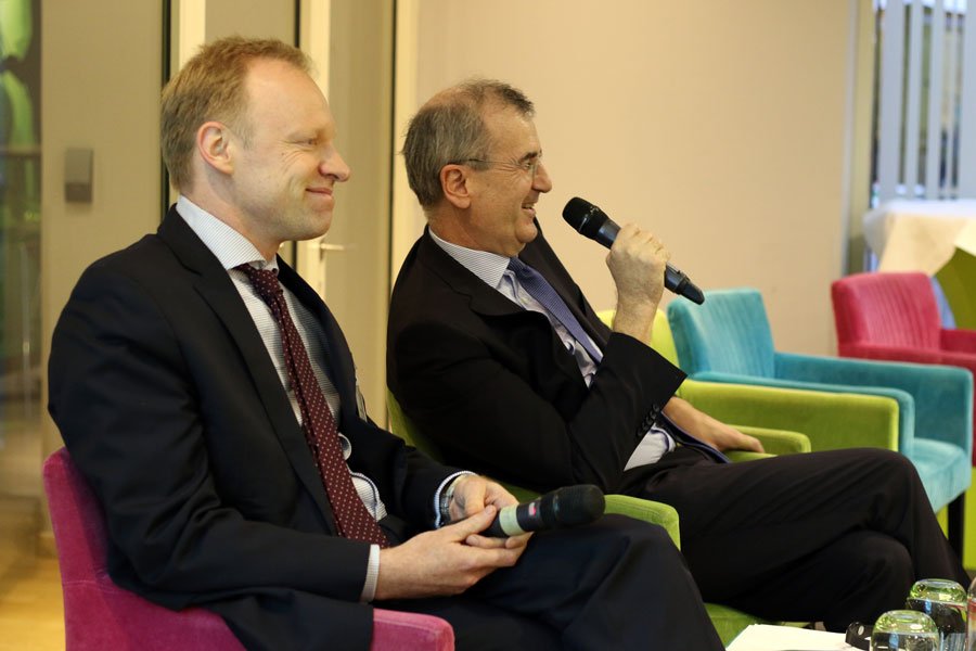ifo President Clemens Fuest and Francois Villeroy de Galhau, Governor of the Bank of France