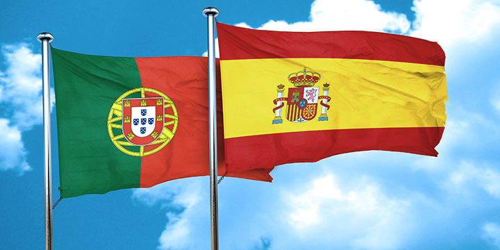Spanish and Portuguese flags Spanish and Portuguese flags
