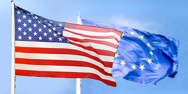 US and EU flags US and EU flags